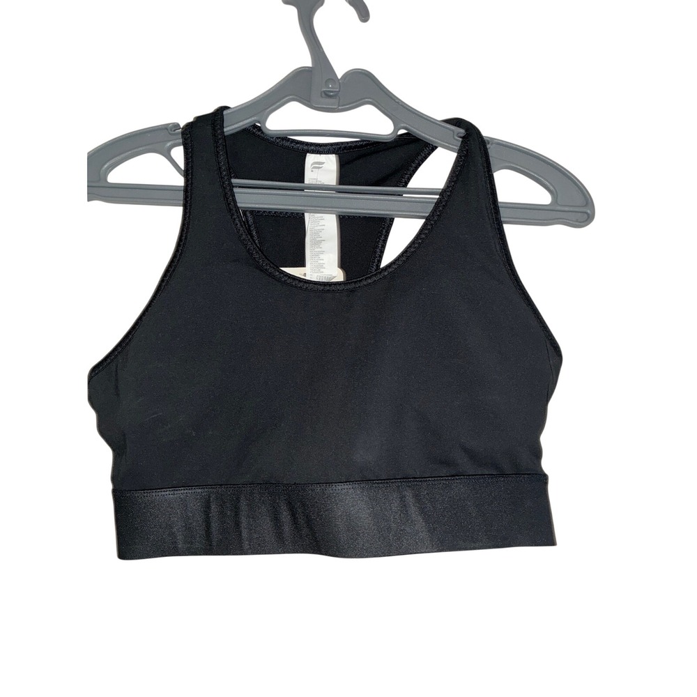 Fabletics Mila Sports Bra Womens Medium Black Medium Impact Racerback Pocket NWT